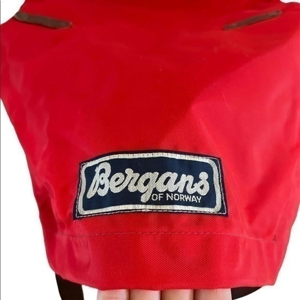 Bergans Of Norway Vintage 1970’s Norwegian Red Nylon Hiking Rucksack‎ Backpack